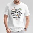 Women's Mei Dirndl Is In Da Wäsch Sayings T-Shirt Lustige Geschenke