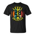 28 Anni Compleanno Regalo Gamer Level 28 Unlocked Maglietta