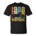36 ° Compleanno Biker Motocicletta Motociclettaintage 1988 Maglietta