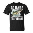 40 Jahre Und Noch Ein Toller Hecht Angler Birthday T-Shirt