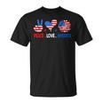 4Th Of July Peace Love America Us Flag Fourth Of July T-Shirt