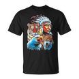 Águila Lobo India Nativa Americana Americana Del Norte Camiseta unisex
