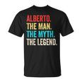 Alberto The Man The Myth The Legend Camicia Regalo Per Alberto Maglietta
