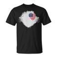 America Heart Usa Heart Chest American Flag T-Shirt