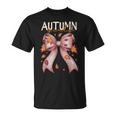 Autumn Girly Fall Bow Leaf Peeping Autumn Leaves Season T-Shirt
