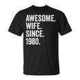 Awesome Wife Since 1980 44 Aniversario De Boda 44 Años Camiseta unisex