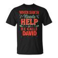 Babbo Natale Helper David Divertente Natale Nome David Maglietta