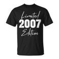 Born In 2007 Edizione Limitata Age Birthday Maglietta