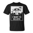Camiciaintage Da Cacciatore Di Ufo Alien I Want To Believe Retro Maglietta