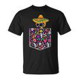 Cinco De Mayo Camicia Messicana Calaca Coperta Tasca Serape Maglietta