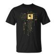 Circuito De La Computadora Cpu Core Chip Electronics Camiseta unisex
