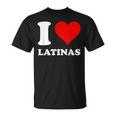 Corazón Rojo I Love Latinas Camiseta unisex
