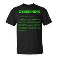 Cyberpunk Word Definition Cyberpunk Camiseta unisex