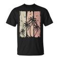 Deacaciones Sunset Palmeras Playa Retro Tropical Beach Sin Mangas Camiseta unisex
