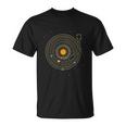 Disco Deinilo Con Sistema Solar De Planetas Astro Music Camiseta unisex