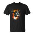 Divertida Cara De Perro Bóxer Con Gafas De Camiseta unisex