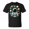 Divertido Astronauta Espacial Malabares Sistema Solar Planetas Niños Camiseta unisex