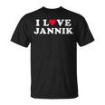 Donna Amo Jannik Matching Girlfriend & Fidanzato Jannik Nome Con Collo A Maglietta
