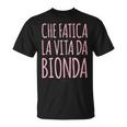 Donna Divertente Che Faticaita Da Bionda Maglietta
