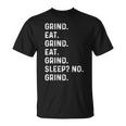 Donna Grind Mangia Dormire Grind Divertente Pc Computer Gamer Gaming Con Collo A Maglietta