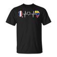 Drapeau Duenezuela France Heartbeat T-Shirt