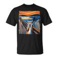 El Gato Grito Parodia Divertido Gatito Arte Pintura Gato Camiseta unisex