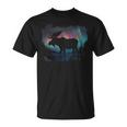 Elk Nordlicht Winter Hiking Alaska Nature Lovers T-Shirt