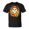 Floral Ghost Halloween Cute Ghost With Flower T-Shirt