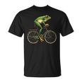 With Frosch Fährt Fahrrad Motif T-Shirt