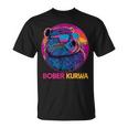 Retro Synthwave Bober Bóbr Kurwa Internet Meme Flannelette T-Shirt