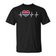 Gambia Heartbeat Love Gambia Maglietta