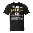 Gennaio 1984 Anni 40 Compleanno Uomo Donna 1984 Maglietta