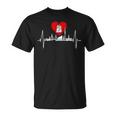 Hamburg Skyline Heartbeat Hamburger Hafen Heart Fan T-Shirt