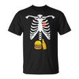 Hamburguesa Y Cerveza Esqueleto Camiseta unisex