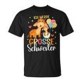 Ich Werde Große Schwester 2025 Giraffe Balloons Girls' T-Shirt