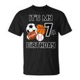 It's My 7Th Birthday Soccer Basketball Baseball Football T-Shirt