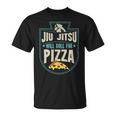 Jiu Jitsu Rotolerà Per Pizza Divertente Bjj Grappling Master Maglietta