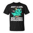 Just A Girl Who Loves Dragons Drago Carino Costume Regalo Maglietta