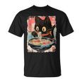 Kawaii Cat Eating Ramen Noodles Anime Girls Ns T-Shirt