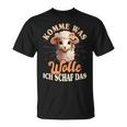 Komme Was Wolle Ich Schaf Das Sheep Farmers T-Shirt