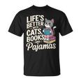 Laida Es Mejor Con Gatos Libros Y Pijamas Divertido Amante De Los Gatos Camiseta unisex