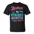 Lashes Or Staches Auntie Loves You Gender Reveal Family Part T-Shirt