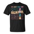 My Last First Day Senior 2025 Back To School Class Groovy T-Shirt
