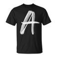 Letra A Inicial Nombre Monograma Letra Mayúscula Camiseta unisex