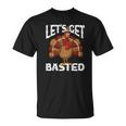 Lets Get Basted Thanksgiving Turkey Drinking Funny T-Shirt