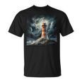 Leuchtturm In Wellen Nordsee Friesland T-Shirt