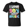 I Love 90'S Music 90S -Estito Per Amanti Degli Anni '90 Stile Retrò Anni '90 Maglietta