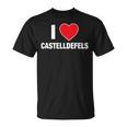 I Love Castelldefels Ciudad En España Con Red Love Heart Camiseta unisex