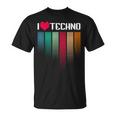 I Love Techno Musica Elettronica Rave Festival Raver Maglietta