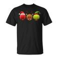 Lustiges Weihnachtsmann Rentier Elf Tennis Weihnachten Damen Herren Kinder T-Shirt